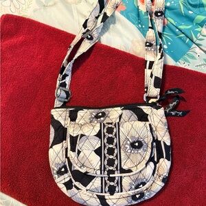 Vera Bradley Black and White Floral Crossbody Bag
